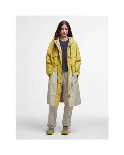 Barbour Yellow Evie Showerproof Parka