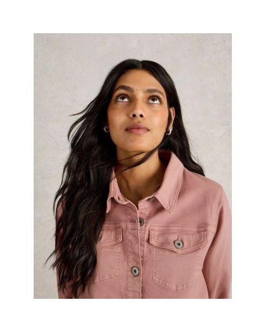 White Stuff Pink Dusty Camille Denim Jacket