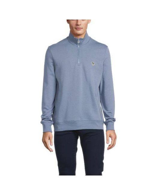 Paul Smith Blue Zebra Half Zip Sweatshirt for men