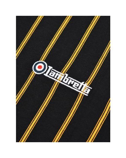 Lambretta Black Pinstripe Polo Shirt for men