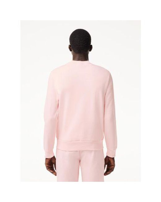 Lacoste Pink Flamingo Brushed Cotton Sweatshirt for men