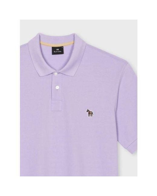 Paul Smith Purple Lilac Regular Fit Zebra Polo Shirt for men
