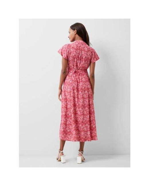 French Connection Red True Cass Delphine V-Neck Midi Dress