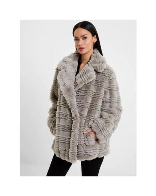 French Connection Brown Daryn Faux Fur Coat