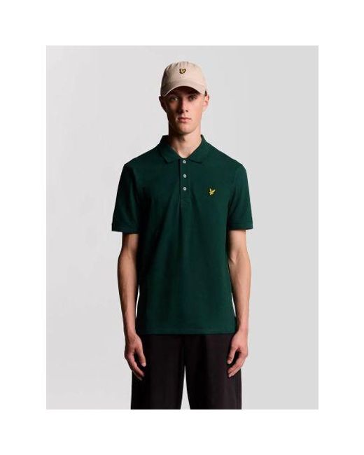 Lyle & Scott Green Dark Plain Polo Shirt for men