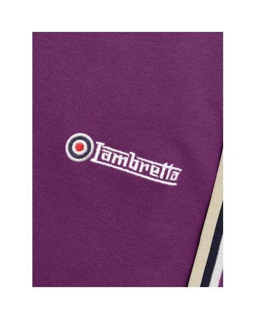 Lambretta Purple Winter Bloom Triple Tipped Polo Shirt for men