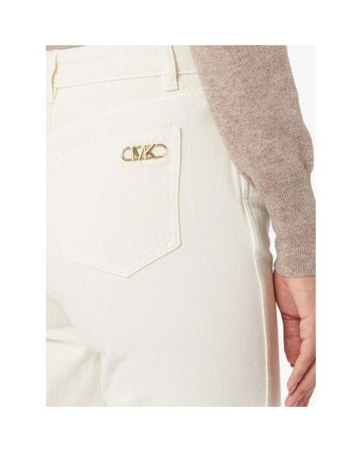 Michael Kors White Bone Crop Flare Jean