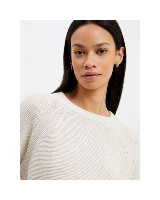 French Connection White Oatmeal Melange Lilly Mozart Crew Neck Jumper