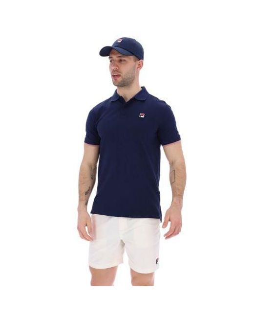 Fila Blue Foxglove Custom Tipped Rib Polo Shirt for men