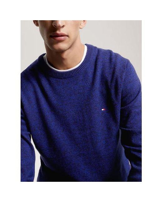 Tommy Hilfiger Blue Twilight Lapis Mouline Pima Organic Cotton Cashmere Sweater for men