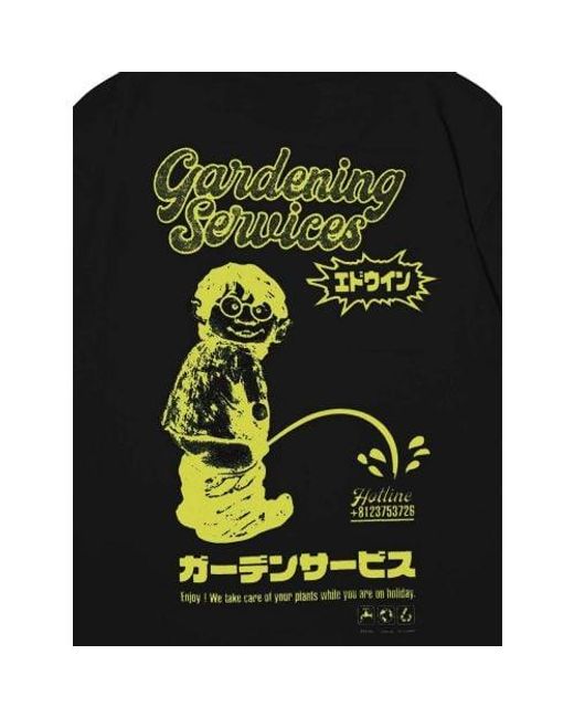 Edwin Black Garment Washed Gardening Services T-Shirt for men