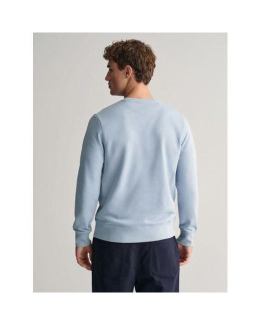 Gant Blue Dove Regular Fit Shield Logo Crew Neck Sweatshirt for men