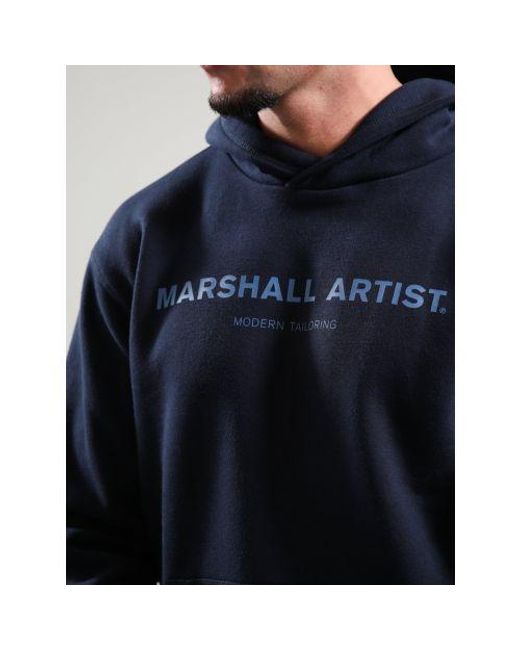 Marshall Artist Blue Stampa Logo Hoodie for men