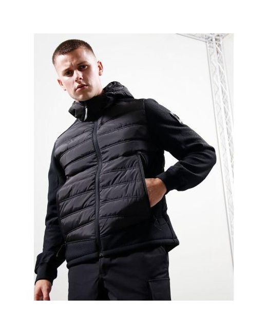 Marshall Artist Black Hybrid Softshell Jacket for men