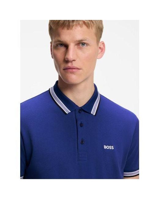 Boss Blue Medium Paddy Polo Shirt for men