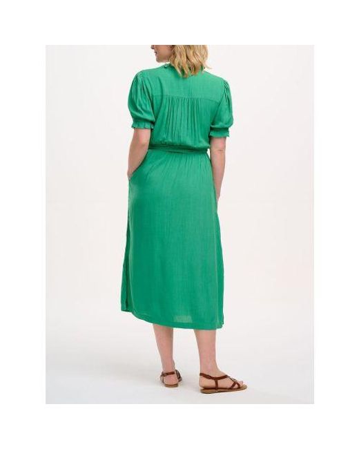 Sugarhill Green Folk Floral Embroidery Carlota Midi Dress