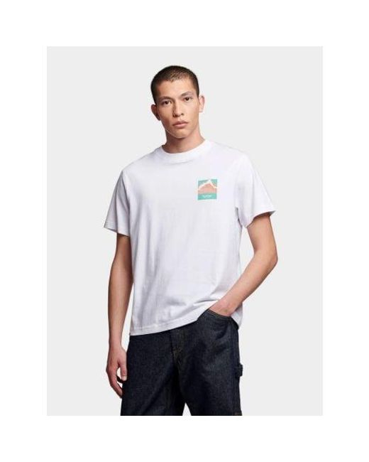 Penfield White Bright Mountain Back Print T-Shirt for men