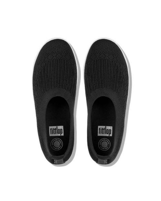 Fitflop Black Uberknit Slip-On Ballerina Pump