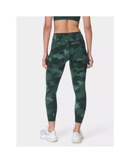 Sweaty Betty Green Terrain Camo Print Power Crop Workout Legging