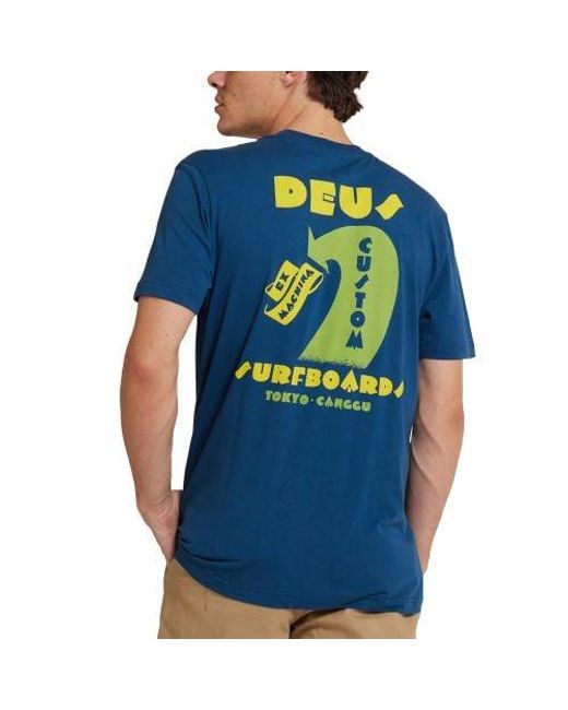 Deus Ex Machina Blue Moroccan Four Feet T-Shirt for men