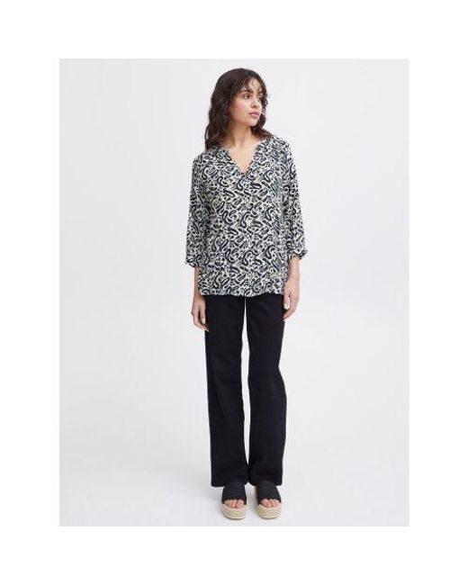 Ichi Blue Total Eclipse Paisley Marrakech Shirt