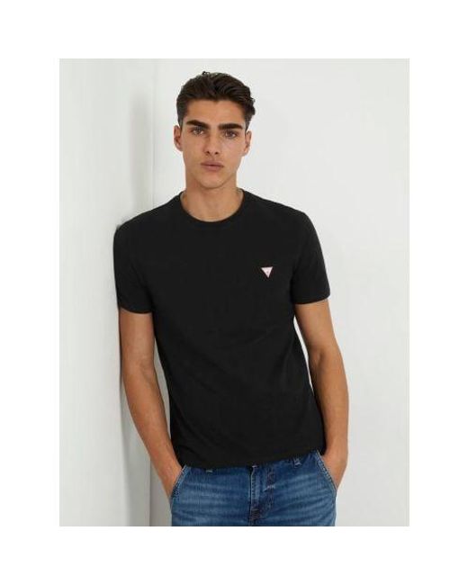 Guess Black Jet A996 Embroidered Logo T-Shirt for men