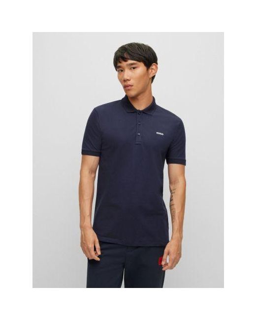 HUGO Blue Dark Dinos223 Polo Shirt for men