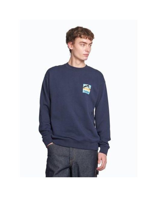 Penfield Blue Blazer Geo Back Print Sweatshirt for men