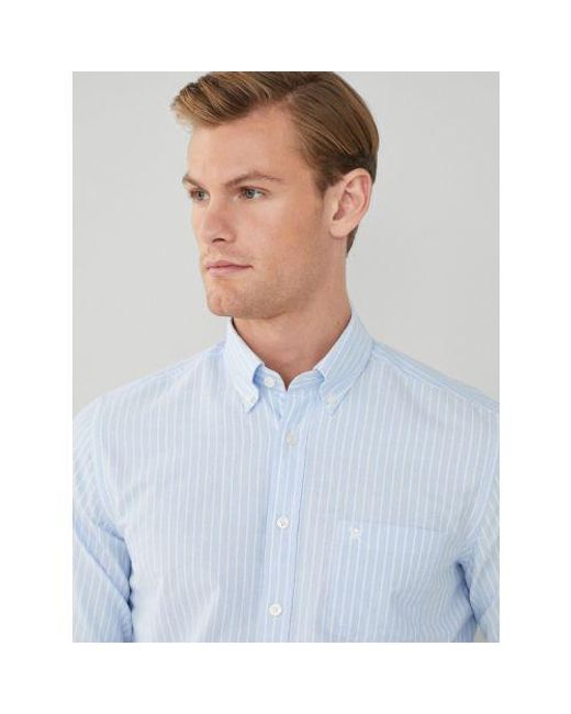 Hackett Blue Sky Essential Oxford Stripe Shirt for men