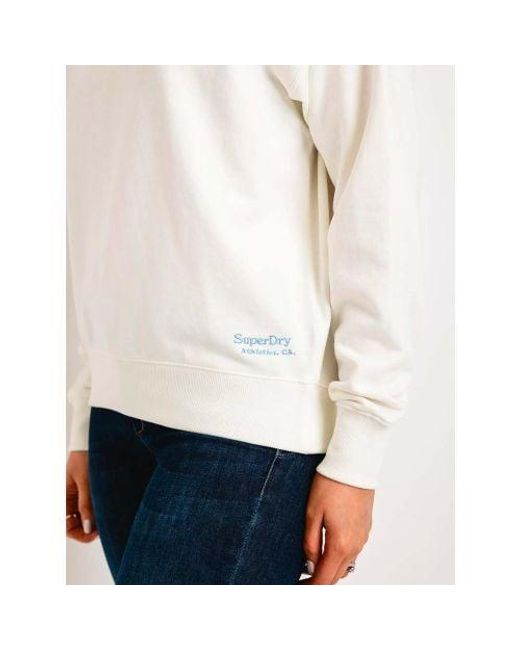 Superdry White Off- Essential Logo Sweatshirt