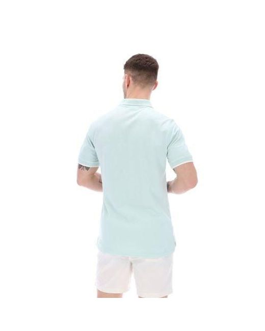 Fila Blue Surf Spray Gardenia Custom Tipped Rib Polo Shirt for men