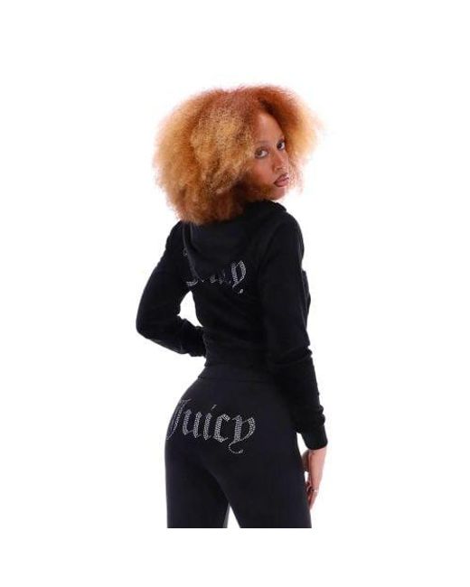 Juicy Couture Black Madison Classic Velour Hoodie