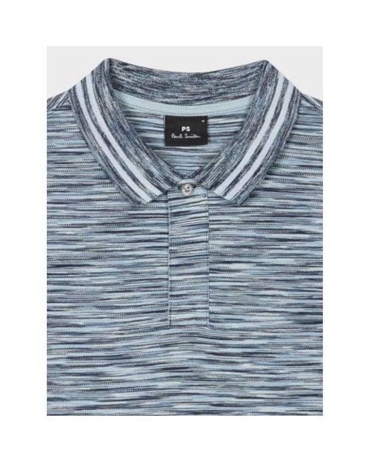 Paul Smith Blue Dark Taupe Space Dye Polo Shirt for men