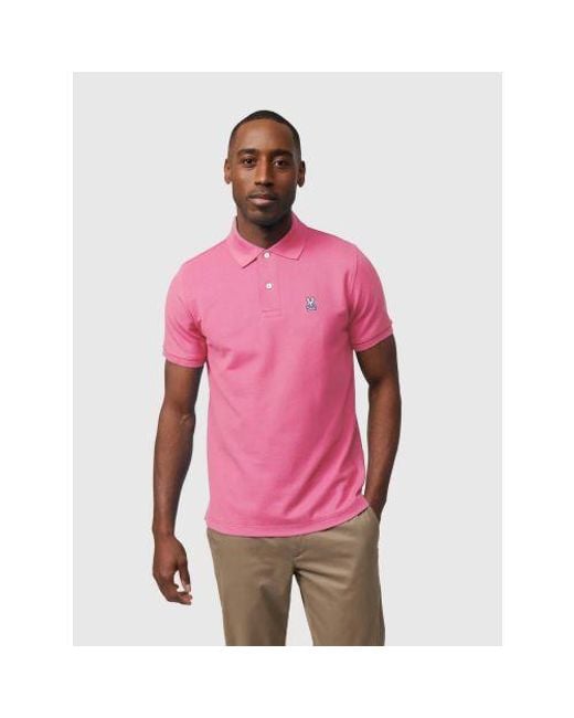 Psycho Bunny Pink Camellia Rose Classic Pique Polo Shirt for men