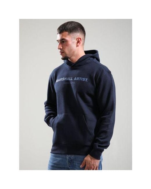 Marshall Artist Blue Stampa Logo Hoodie for men