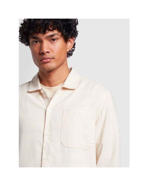 Farah White Cream Campbell Overshirt for men
