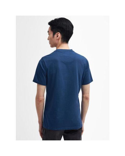 Barbour Blue Washed Cobalt Small Logo T-Shirt for men