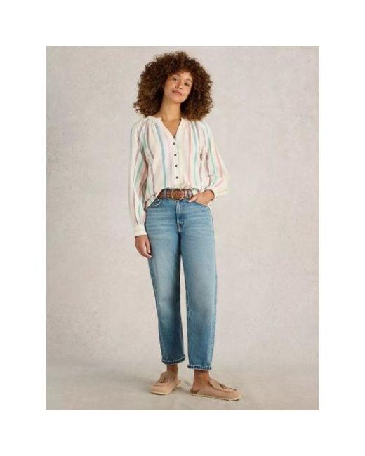 White Stuff Natural Gilly Stripe Jacquard Top