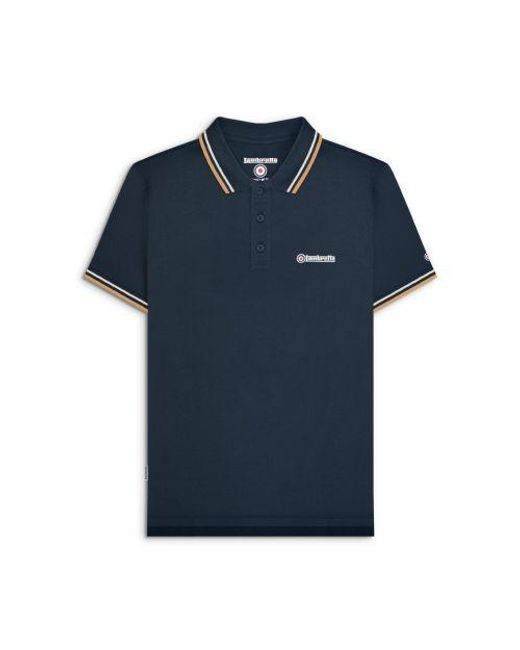 Lambretta Blue Twin Tipped Polo Shirt for men