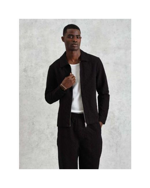 Wax London Black Diamond Floral Weave Eldon Jacket for men
