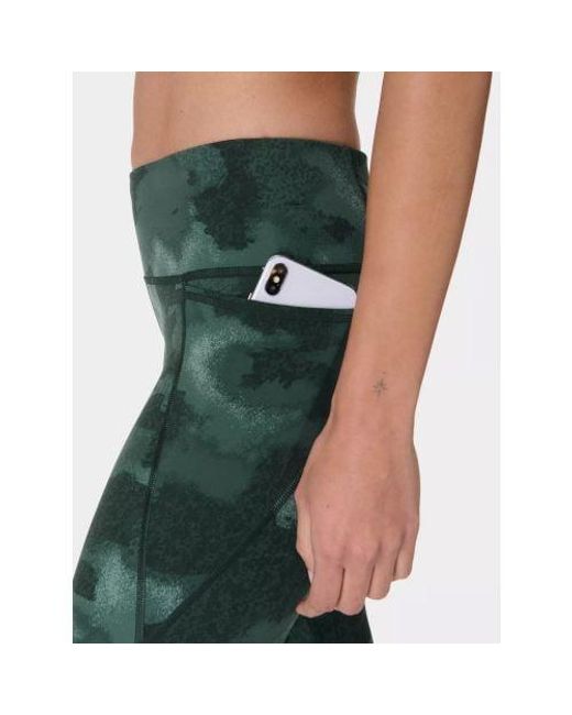 Sweaty Betty Green Terrain Camo Print Power Crop Workout Legging