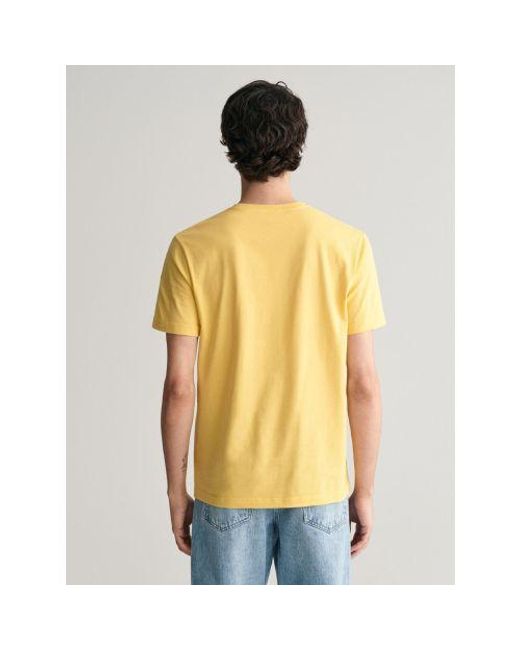 Gant Yellow Dusty Shield Logo T-Shirt for men