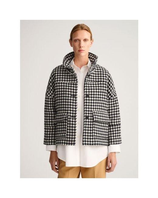Gant Black Ebony Houndstooth Cropped Jacket