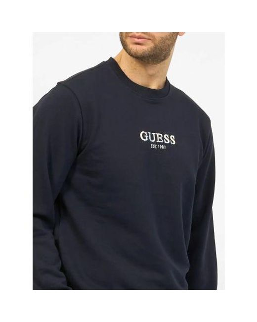 Guess Blue Smart Multicolour Logo Sweatshirt for men