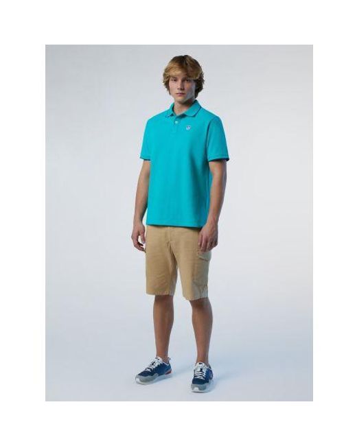 North Sails Blue Ceramic Striped Polo Shirt for men