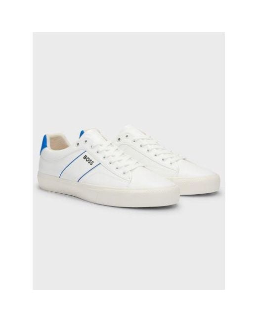 Boss White Open Aiden Tennis Trainer for men
