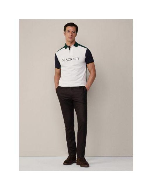 Hackett Gray Winter Heritage Colourblock Polo Shirt for men