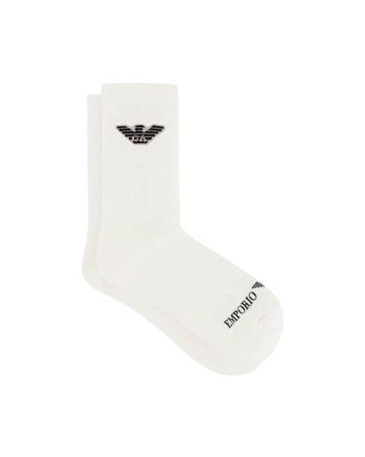 Emporio Armani Black 2-Pack Logo Tape Sock for men