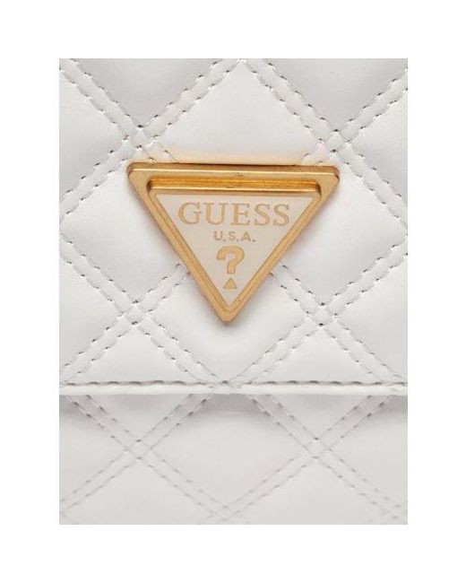 Guess White Ivory Giully Convertible Crossbody Flap Bag