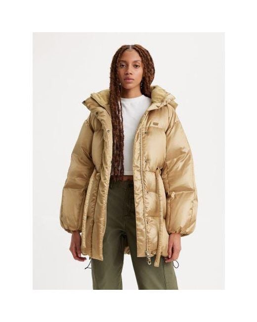Levi's Natural Travertine Pillow Bubble Mid Jacket